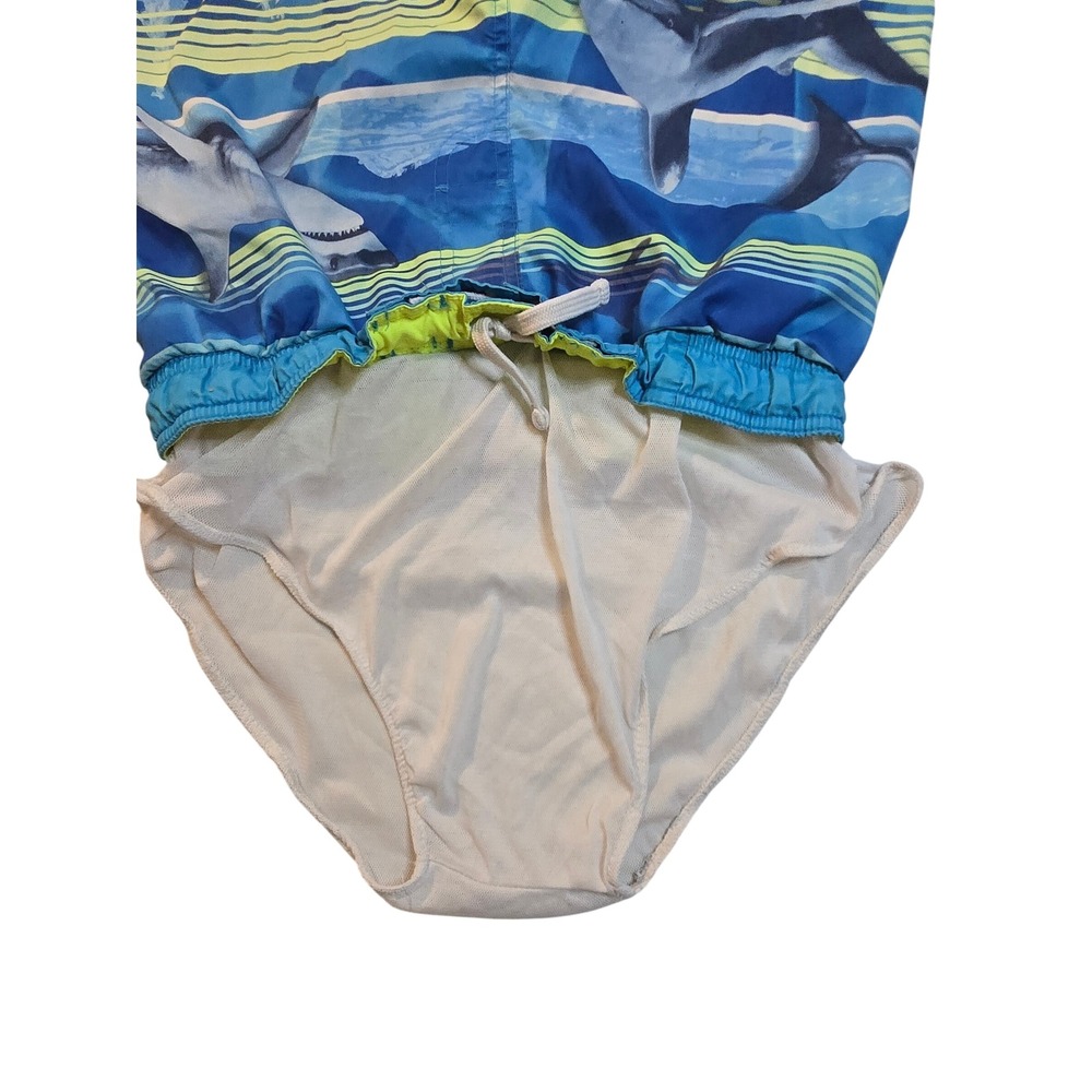Ocean Pacific Boys Shark Print Swim Trunks Blue Cyan Size L 10-12 OB27712C - Picture 8 of 10